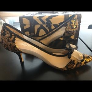 Nina sequined Low Heel Pumps